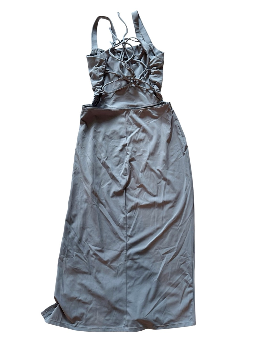 Halara Ruched Lace Up Bodycon Midi Casual Dress M Medium NWT - Picture 10 of 16